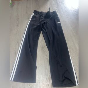 Adidas Black Track Pants with White Stripes